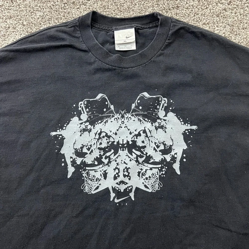 Vintage 2000s Y2K Nike Air Basketball T Shirt Mens XL Rorschach Jordan‎ Sneaker